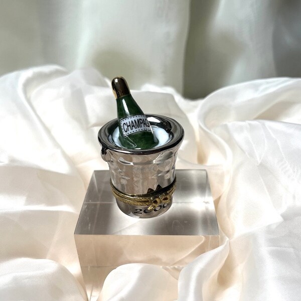 Millennium 2000 Limoges Porcelain Champagne Bottle Celebratory Box