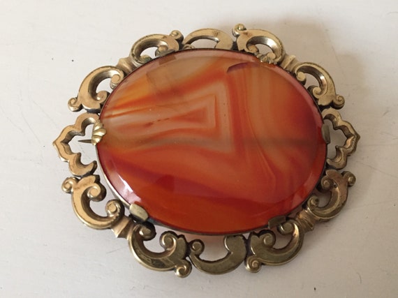 Victorian Banded Agate Brooch - image 8