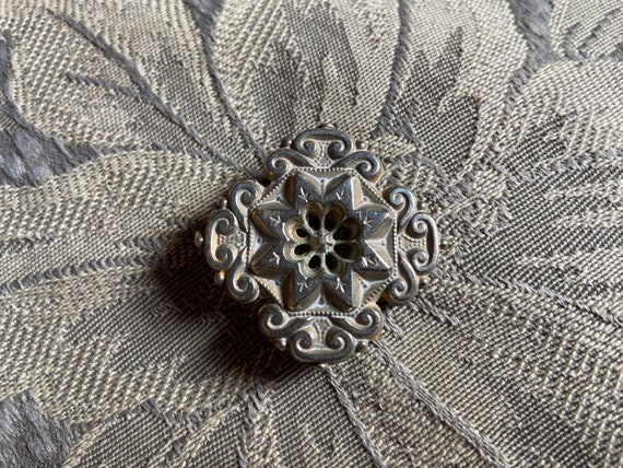 Silver Victorian Star Brooch - image 2