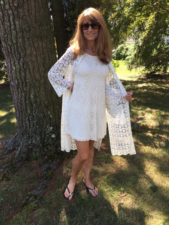 1950s White Lace Coat