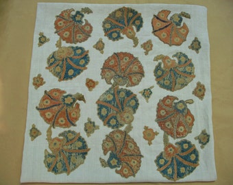 Ottoman Turkish Textile with Embroidered Floral Motif