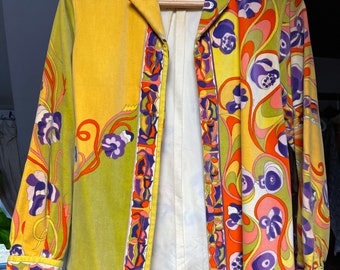 Original Emilio Pucci Velvet 60's Vibrant Print Jacket Saks Fifth