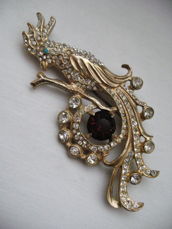 1940's Stunning Peacock Brooch