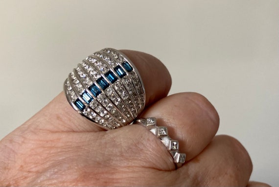 Dazzling Crystal Statement Ring in Seven Layers - image 1