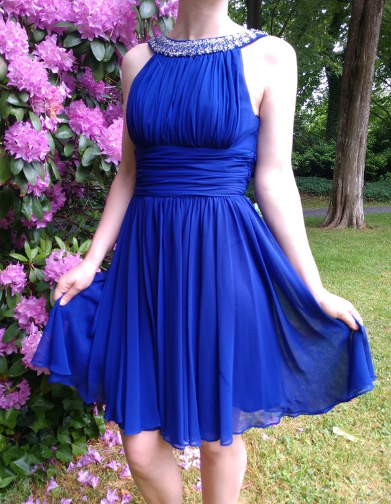 Indigo Halter Party Dress - image 4