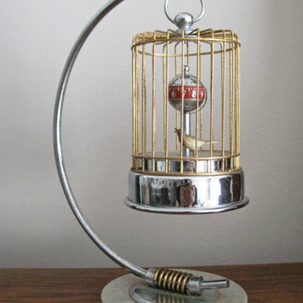 Occupied Japan Bird Cage Wind Up Clock