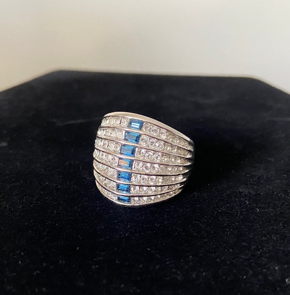 Dazzling Crystal Statement Ring in Seven Layers - image 7