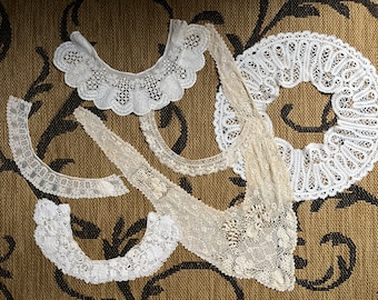 40 Pieces of Victorian White Lace Collars and Appliqués