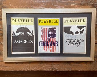 Framed Autographed Trio of Playbill Covers