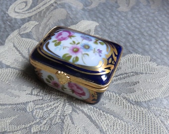 Porcelain Floral Bleu de Four Limoges Box