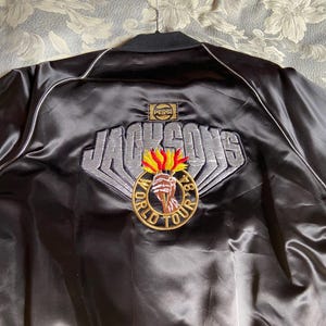 The Jacksons 1984 Victory Tour Black Satin Jacket - Etsy