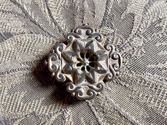 Silver Victorian Star Brooch - image 6