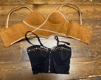 A Pair of Bustiers with Spaghetti Straps for a Petite Woman