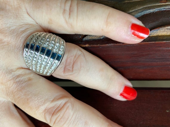 Dazzling Crystal Statement Ring in Seven Layers - image 4