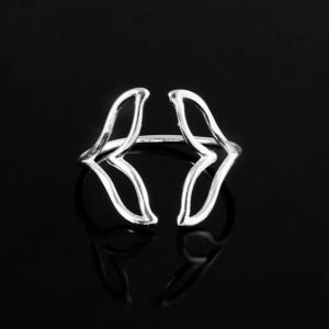 Sterling Silver Open Leaf Ring – Adjustable Vine Design Minimalist Band