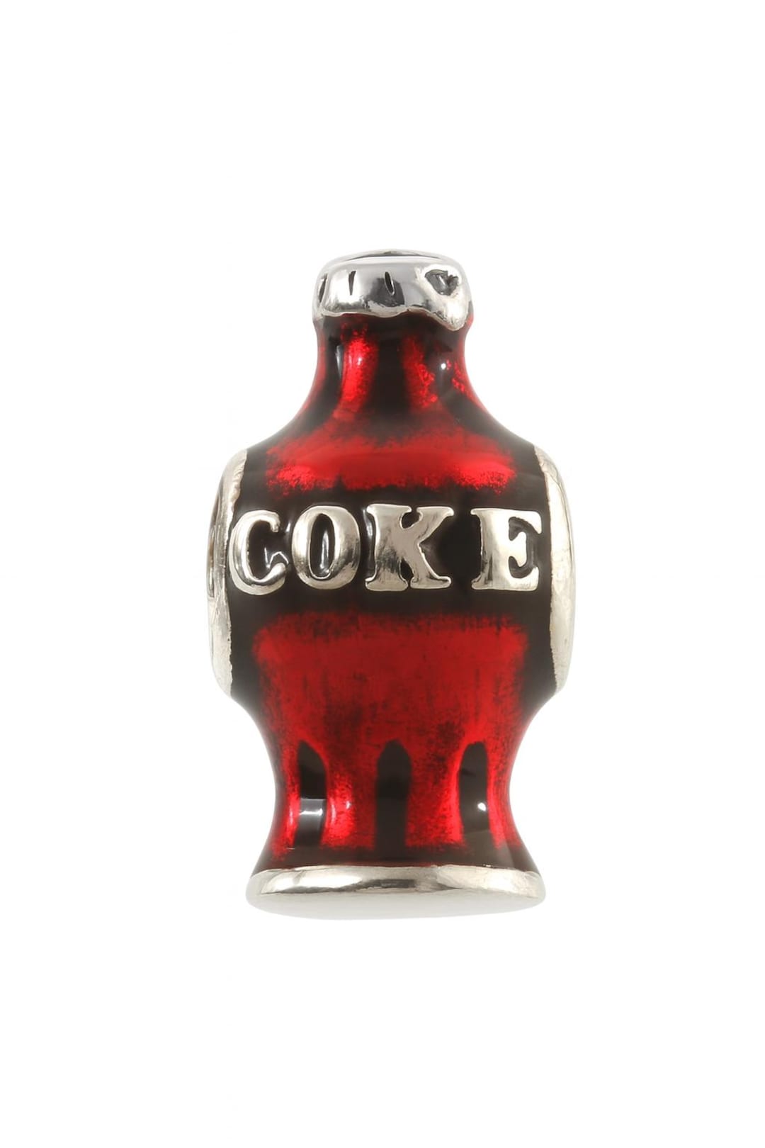 Sterling Silver Coke Bottle Charm Red Enamel Soda Bead for Bracelet - Etsy
