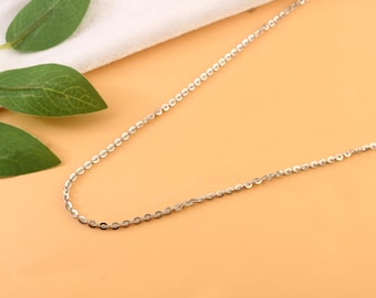 Corrente oval em prata de lei, joia minimalista unissex