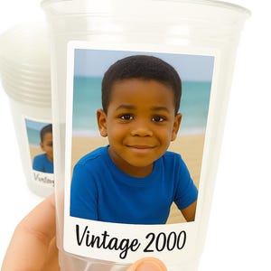 Custom Photo Cups - 16oz, Personalized Picture Cups, Birthday Party Cups, Custom Cups with Photo, Picture Cups with Face, Party Favor, Decor