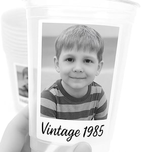 Custom Photo Cups - 16oz, Personalized Picture Cups, Birthday Party Cups, Custom Cups with Photo, Picture Cups with Face, Party Favor, Decor