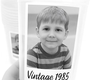 Personalized Photo Party Cups: 16oz Custom Birthday Favor