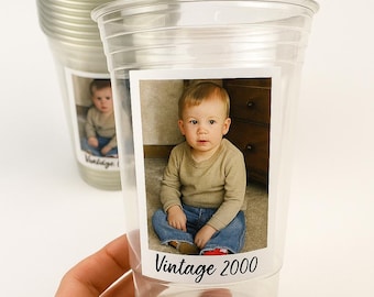 Personalized Photo Party Cups: 16oz Custom Birthday Favor