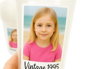 Personalized Photo Party Cups: 16oz Custom Birthday Favor