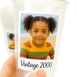 Custom Photo Cups - 16oz, Personalized Picture Cups, Birthday Party Cups, Custom Cups with Photo, Picture Cups with Face, Party Favor, Decor