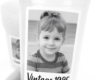 Personalized Photo Party Cups: 16oz Custom Birthday Favor