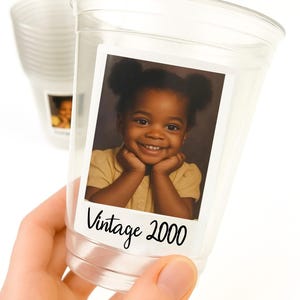 Personalized Photo Party Cups - 16oz Custom Favor with Optional Lid