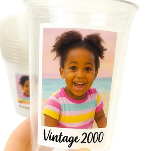 Custom Photo Cups - 16oz, Personalized Picture Cups, Birthday Party Cups, Custom Cups with Photo, Picture Cups with Face, Party Favor, Decor
