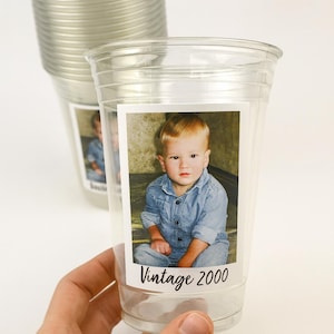 Custom Photo Cups - 16oz, Personalized Picture Cups, Birthday Party Cups, Custom Cups with Photo, Picture Cups with Face, Party Favor, Decor