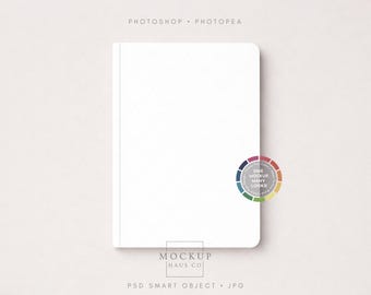 Mockup för mjukt omslag för journal PSD | 5,75x8" kompatibel med Printify Notebook Mockup | Gör bakgrunden i valfri färg!