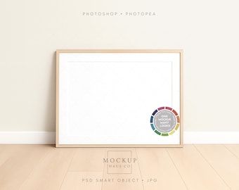 Horizontal Frame Mockup PSD | DIN-A Landscape Digital Wall Art Mock Up | Color-Changing Wall!