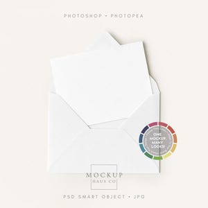 A2 Card Mockup | 5.5x4.25" Horizontal Greeting or Invitation Mockup | Color-Changing Envelope and Background!