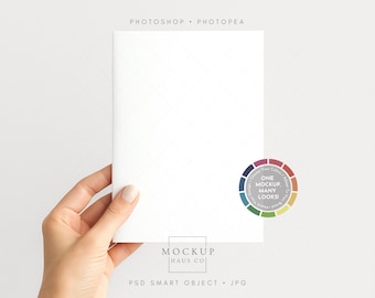 5x7 Greeting Card Mock Up Folded Card Mockup 5x7 Card Mock Up Hand Holding Card Mockup Greeting Card Invitation Card Mockup PSD Thank You