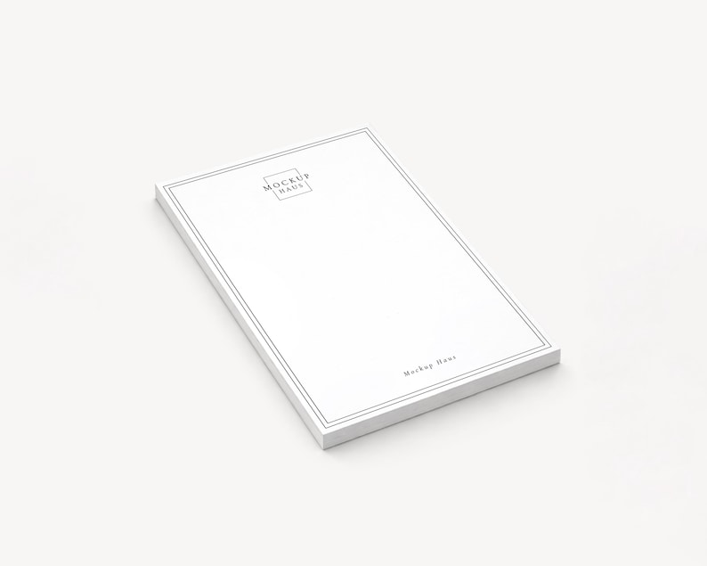 Angled Notepad Basic Notepad Mockup PSD | 5x7 Tear off Pad of Paper Mockup | Color ...