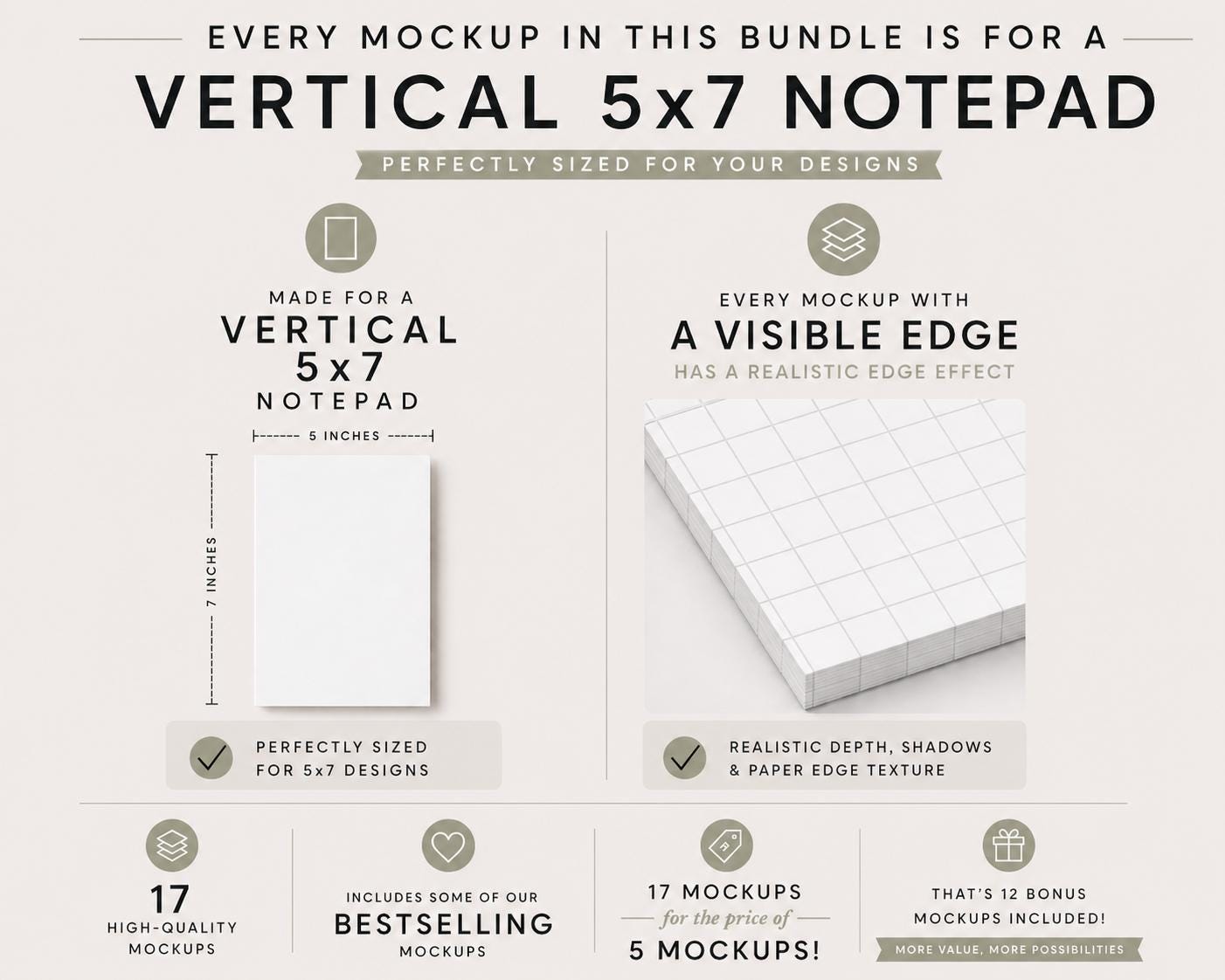 Sc 17 Notepad 17 Notepad Mockup Bundle PSD | 5x7 Memo Pad Mock Ups With Color ...