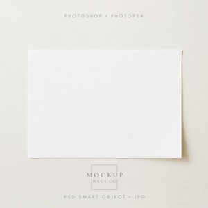 May include: A white rectangular card with a subtle diamond pattern, set against a neutral background. The text "PHOTOSHOP • PHOTOPEA" is at the top, and "MOCKUP HAUS CO" and "PSD SMART OBJECT • JPG" are at the bottom.