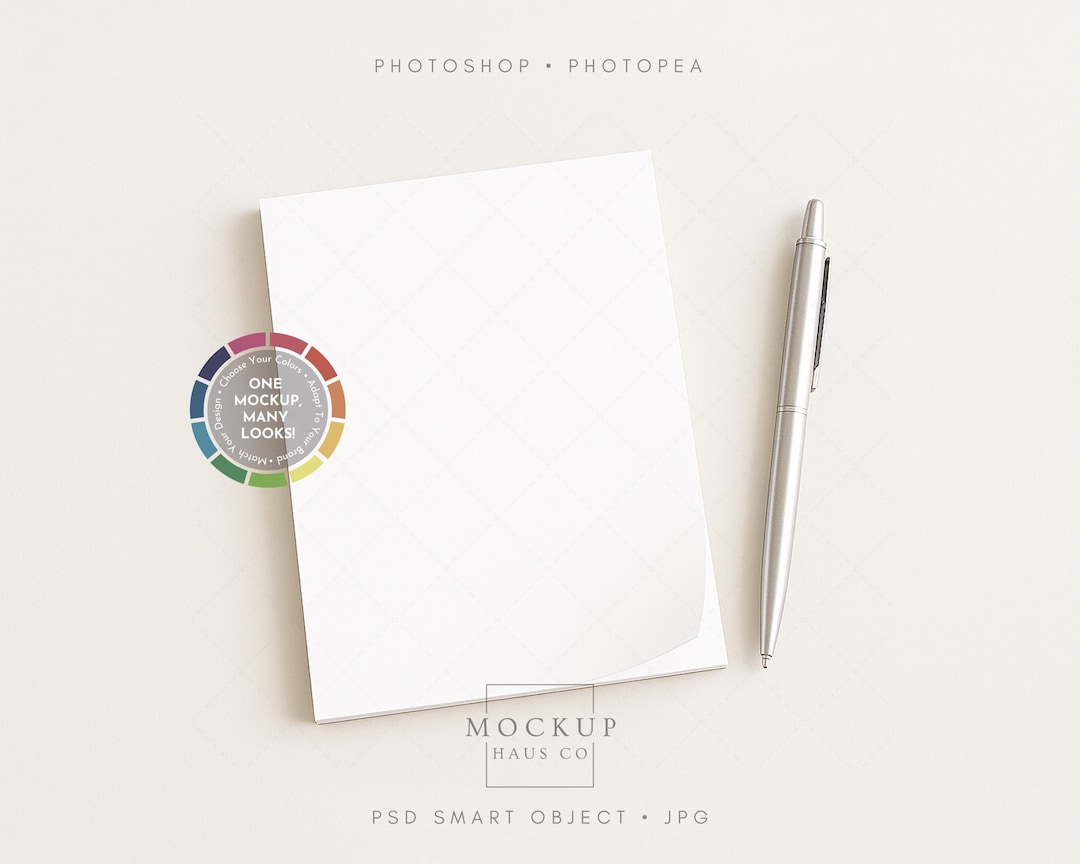 A2 Notepad Mockup PSD Paper Pad Mock up With Pen | Make Background Any ...