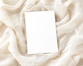 5x7 Invitation Mockup PSD Flat Card Invite Wedding Bridal Shower Linen/Watercolor Texture Option