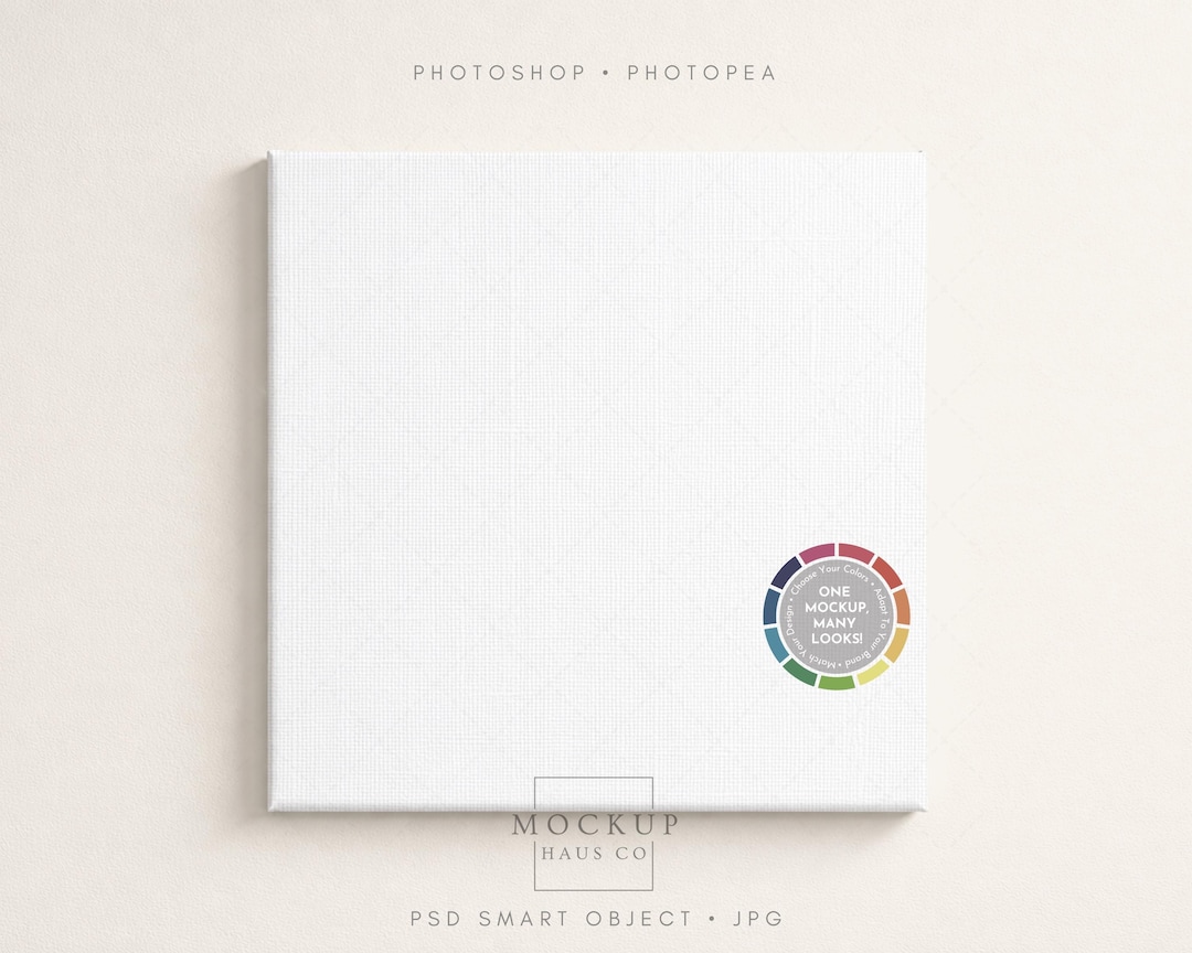 Square Canvas Mockup PSD | for 1:1 Digital Wall Art Display | Change ...