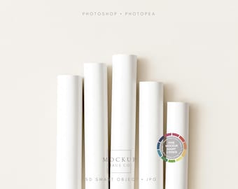 Wrapping Paper Roll Mockup PSD For 5 Gift Wrap Patterns | Make Background Any Color!