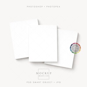 May include: Three white rectangular cards arranged at an angle, with a subtle diamond pattern. The cards are set against a neutral background. The image includes text at the top and bottom, along with a circular color palette.