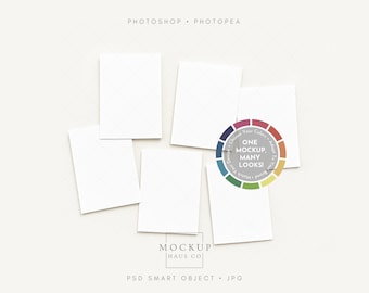 Mockup per venditori di carte stampabili, modello vuoto 3x4/2.75x3.75, formato verticale, per mini diario di gioco delle affermazioni o carte dei tarocchi.