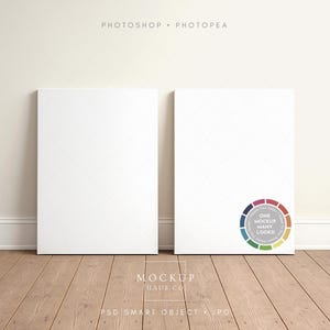 2 Canvas Mockup PSD | Flera sträckta canvaser DIN-A väggkonst Mockup | Ändra bakgrundsfärg!