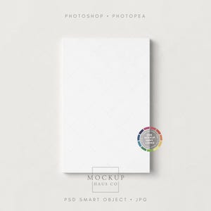 May include: A white rectangular object with a subtle diamond pattern, centered on a light background. The top of the image reads "PHOTOSHOP • PHOTOPEA". The bottom of the image reads "MOCKUP HAUS CO" and "PSD SMART OBJECT • JPG". A colorful circle is on the right.