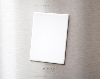 Maqueta de imán para refrigerador (PSD) / Maqueta de imán rectangular de cartón duro vertical de 6,35 x 8,9 cm / Objeto inteligente