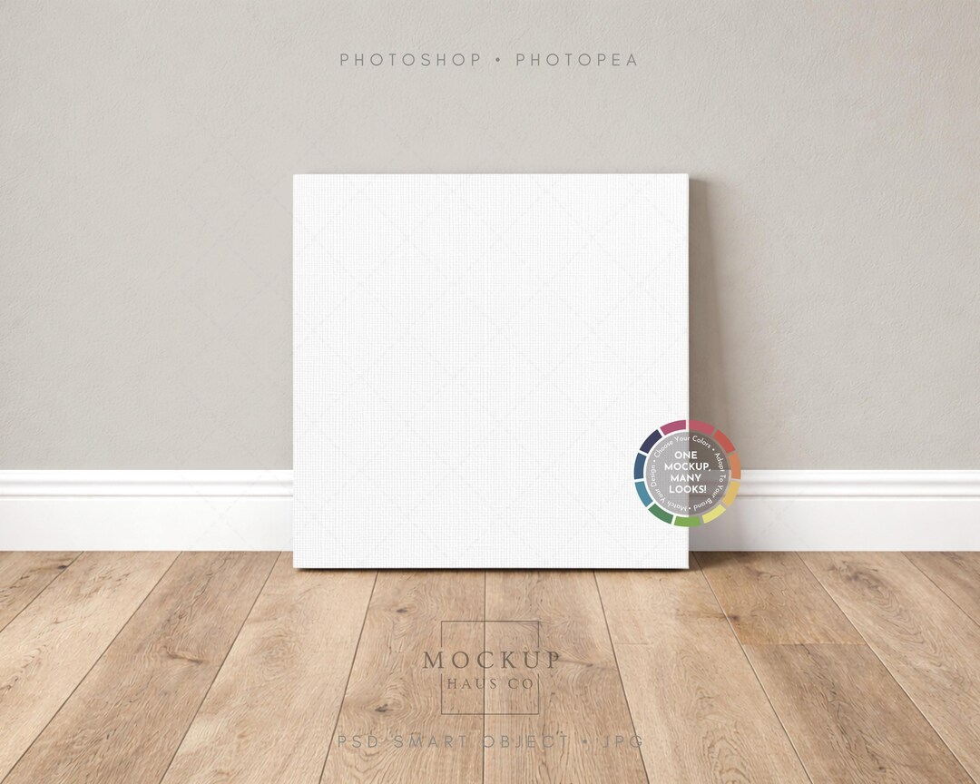 Simple Square Canvas Mockup PSD | Wall Art Mock up for Poster/digital ...