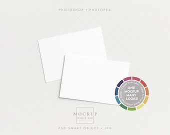 Postcard Mockup PSD 4x6 Card Mockup Front and Back Horizontal Paper Print Mockup Thank You Card Mockup Stationery Flat Card Smart Mock up