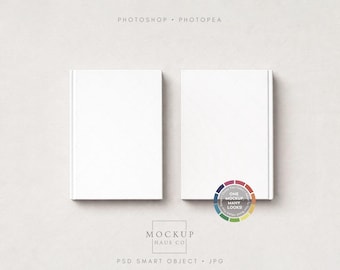 Hardcover Journal Mockup PSD | 5.75x8 "Vorder-/Rückseite Matt Buch Mockup | Für Hintergrundfarben!